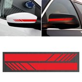 Auto spiegel stickers - 2 Stuks - reflecterende tape - Rood