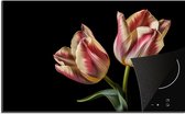 KitchenYeah® Inductie beschermer 85x52 cm - Tulpen - Bloemen - Roze - Wit - Natuur - Kookplaataccessoires - Afdekplaat voor kookplaat - Inductiebeschermer - Inductiemat - Inductieplaat mat