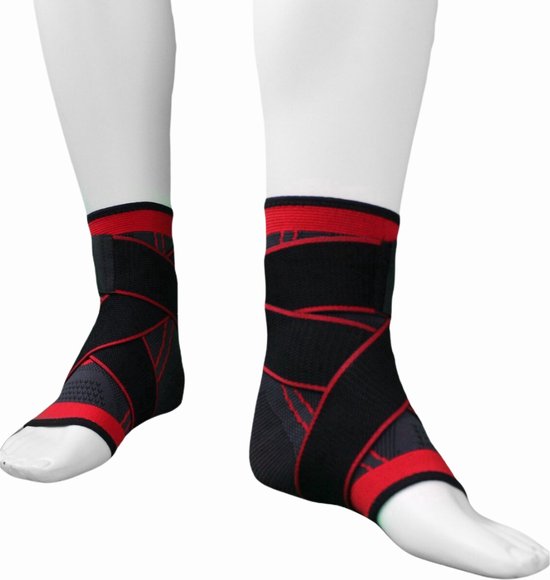 Chaussette de compression du pied 'DuoLock 3', Bracefox® - Rouge - L-Large  