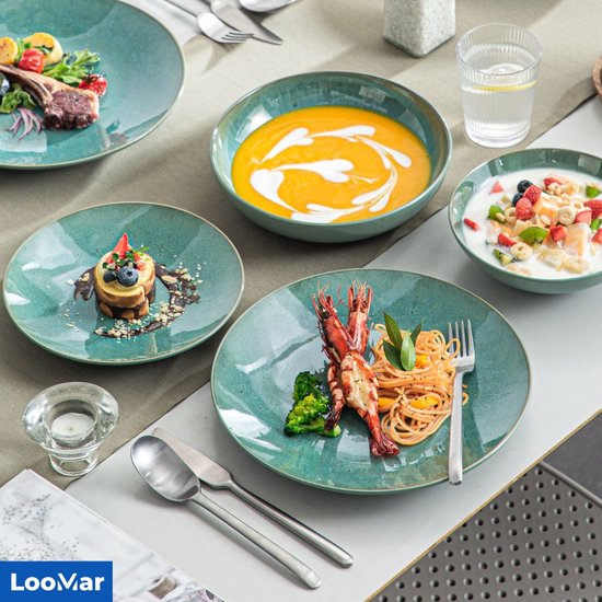 Service de table de Luxe LooMar - 32 pièces - 8 personnes - Porcelaine -  Service