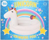 Bestway kinderzwembad Unicorn 196x133x96 wit roze- 2 rings- vanaf 2 jaar