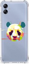 Silicone Hoesje Geschikt voor Samsung Galaxy A04e Telefoon Hoesje met doorzichtige rand Panda Color