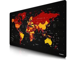 CSL Titanwolf-Muismat voor games, 1200 x 600 mm, wereldkaart, XXXL muismat, groot met motief, bureaumat, groot, betere precisie en snelheid, XXL voor Logitech Muis, Toetsenbord