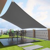 schaduwzeil zonnescherm rechthoekig 2x3m schaduwdoek 185g/m² HDPE stof UV Beschermer Schaduwzeilen voor tuin buiten terras zwembad balkon met touw, Antraciet