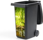 Container sticker Bos - Landschap - Water - Bomen - Zon - Groen - Natuur - 44x98 cm - Kliko sticker