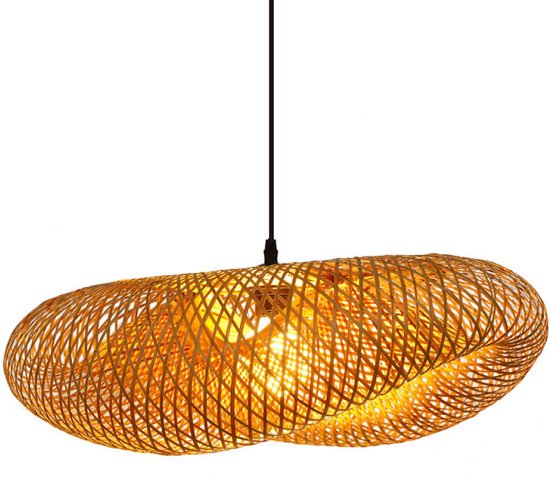 Groenovatie Bamboe Hanglamp - Handgemaakt - Naturel - 45x18 cm