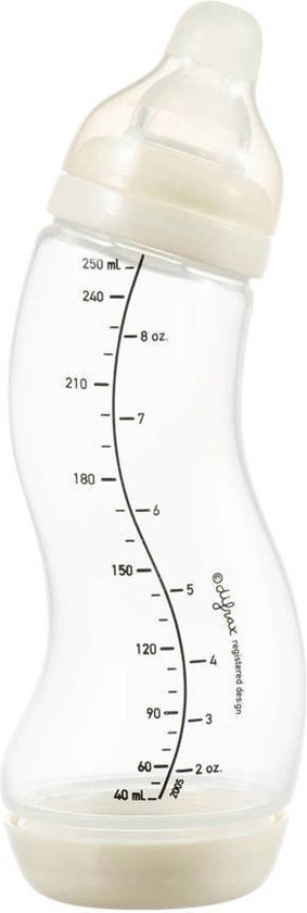 Difrax Babyfles 250 ml Natural - S-fles - Anti-Colic - Crème - 1 stuk