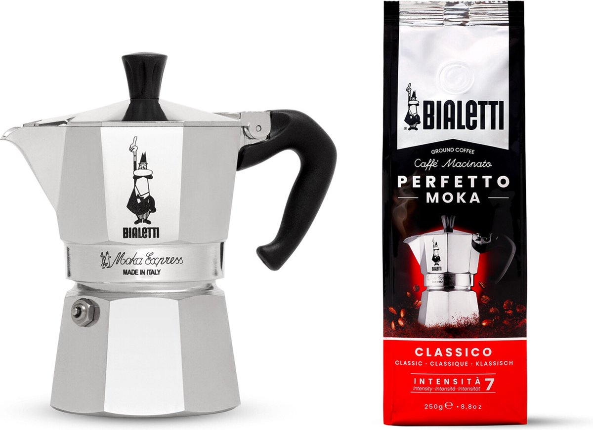 Bialetti Moka Express 3 Kos Percolateur - 130 ml - café gratuit 250 grammes  | bol