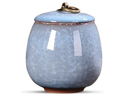 Luxe Urn 170 ML - Crematie Urn - Uniek - Voor Huisdieren of Menselijk As - Crematie As - Mini Urn - Decoratie Urn - HEMELBLAUW