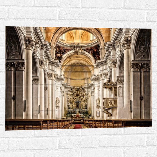 Muursticker - Altaar van Grote Witte Kathedraal - 80x60 cm Foto op Muursticker