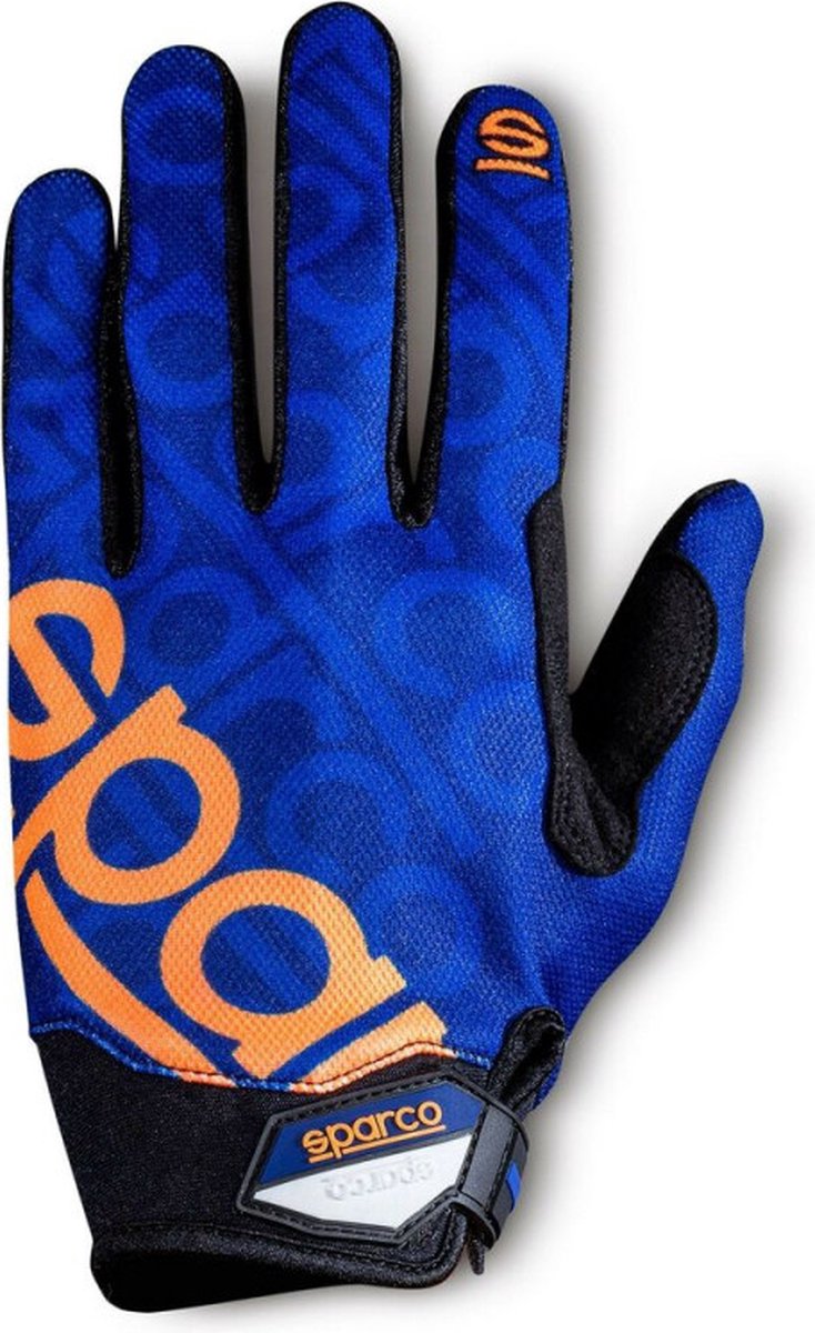 Sparco MECA-3 Handschoenen - Handschoenen voor Optimaal Comfort - Blauw/Oranje - Maat S