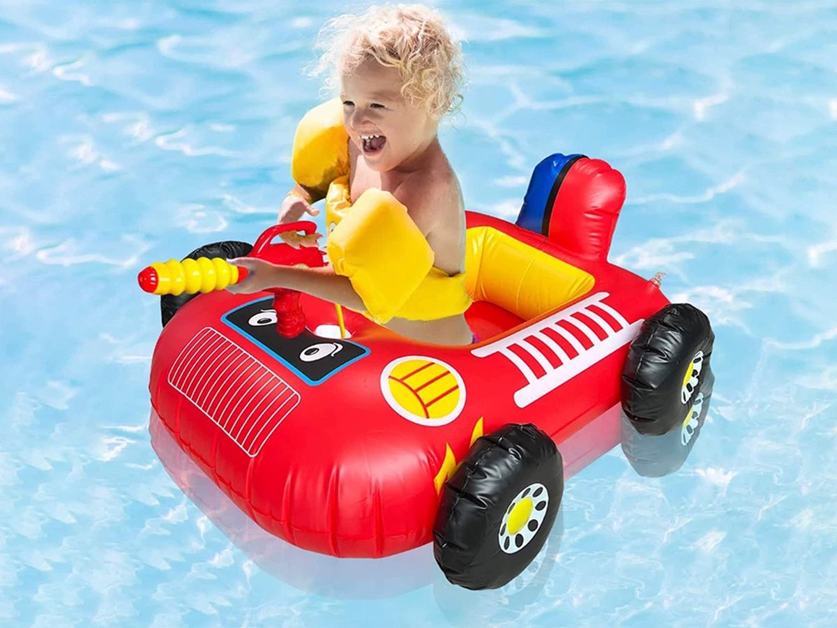 Xd Xtreme - Zwembad speelgoed - Opblaasbare race auto - Met waterpistool - Rood - Drijvend speelgoed – foto 2