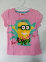 Minions Shirt - Meisjes - Proud to be a minion - Roze - Maat 110/116