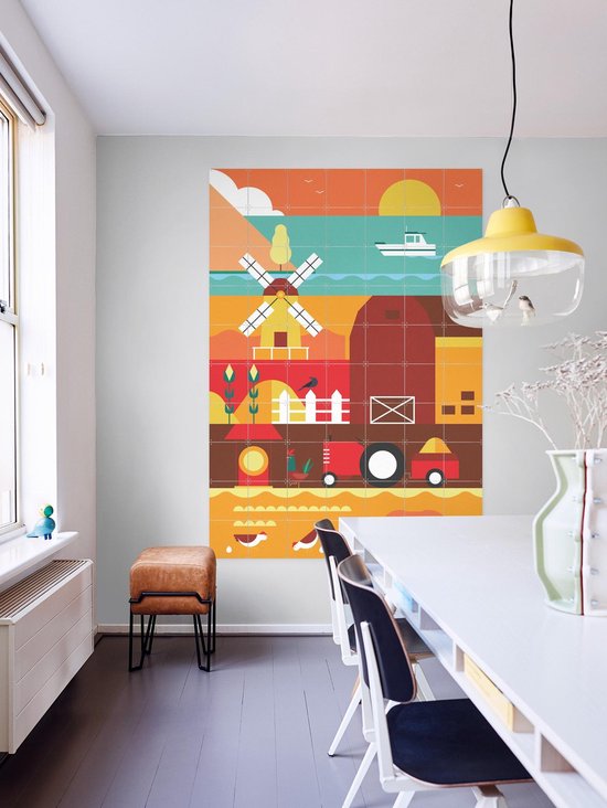 Ferme IXXI - Décoration murale - Animaux - 100 x 140 cm