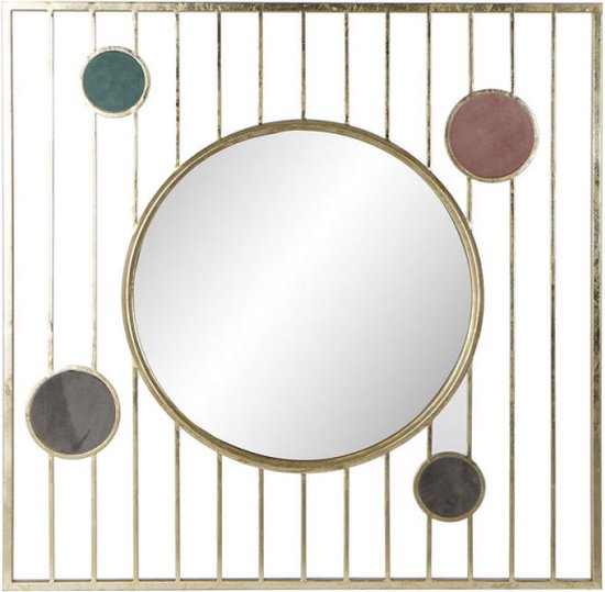 Wandspiegel DKD Home Decor Kristal Roze Gouden Metaal Cirkels (100 x 3 x 100 cm)