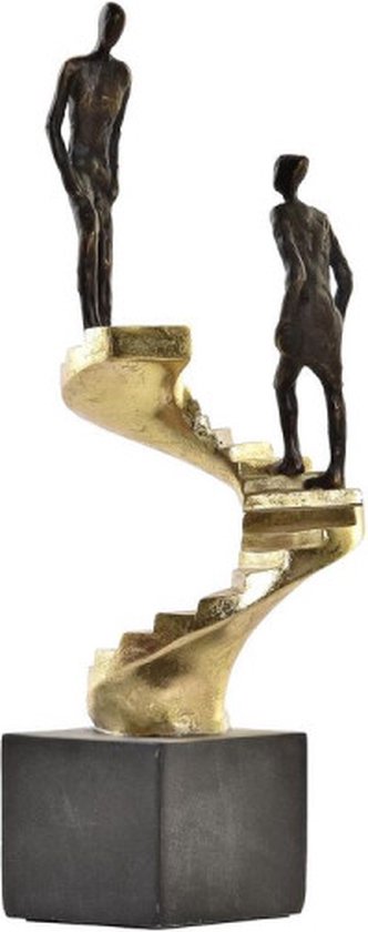 Decoratieve figuren DKD Home Decor Gouden Hars Donker grijs Trap Modern (14 x 14 x 41,5 cm)