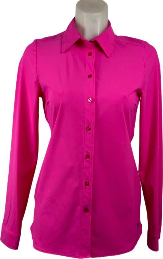 Angelle Milan – Travelkleding voor dames – Fuchsia Casual Blouse – Ademend – Casual – Duurzame Blouse - In 5 maten - Maat M