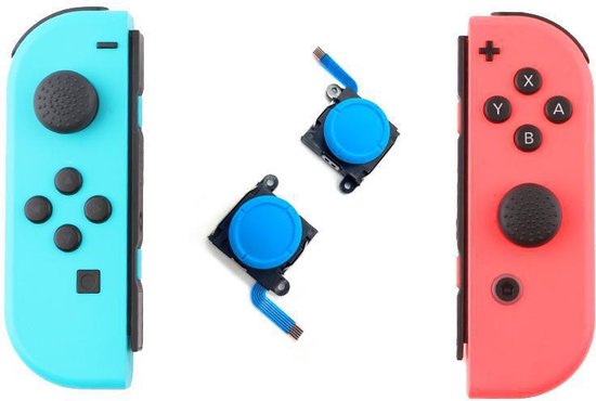 Togadget ® - 3D Analog Joystick Joy-Con Replacement Left-Right Repair Kit - Thumb Sticks Sensor geschikt voor NS Switch Joycon Controller and Switch Lite Console - blauw - Togadget