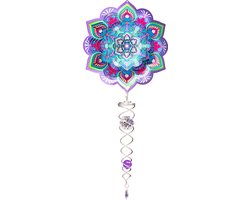 Windspinner, Spin Art, Mandala Lotus Flower Artist Crystal Tale, ACTLOT0800, totale lengte 60cm