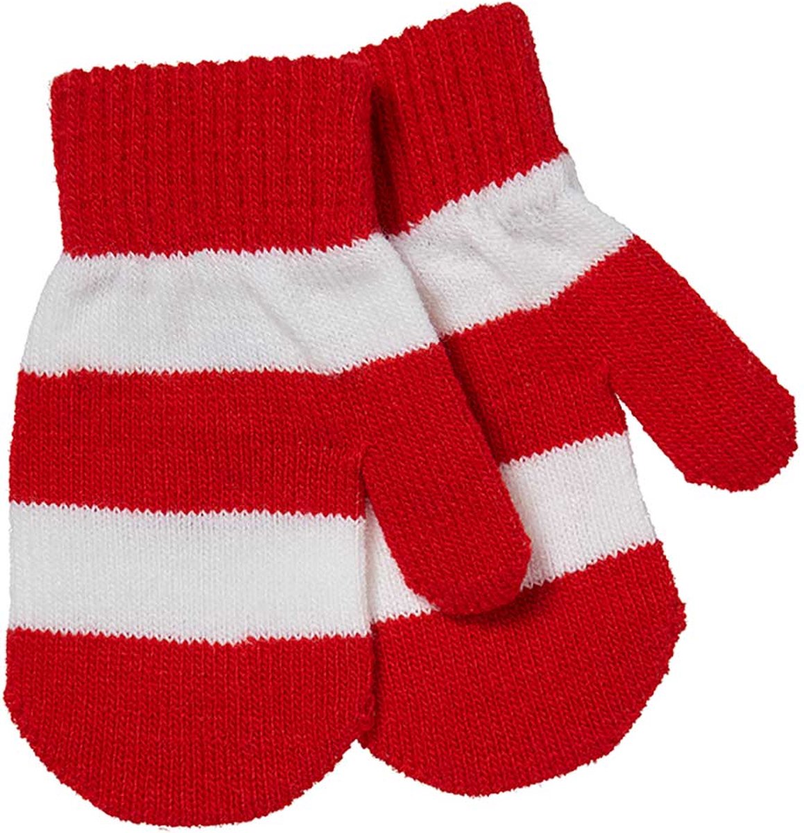 Apollo - Feest baby handschoenenen - Rood-wit - one size - Baby feestkleding - Feestartikelen - Oeteldonk - Carnaval - Party