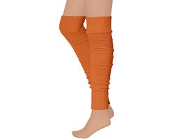 Apollo - Overknee beenwarmers - Fluor Oranje - One Size - Feestkleding - Beenwarmers carnaval - Warme Beenwarmers