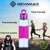 Revomax Tritan Sportwaterfles | Peach Pink | Draaivrije Dop & Lekvrije Triple-lock Bescherming | Vaatwasmachine bestendig