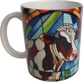 Beker Koe - Cow - Boerderij - Stained glass - Verjaardag geschenk- Mug - Moederdag - Vaderdag - Boer - Boerin