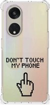Smartphonehoesje OPPO Reno8 T 5G Telefoon Hoesje met doorzichtige rand Finger Don't Touch My Phone
