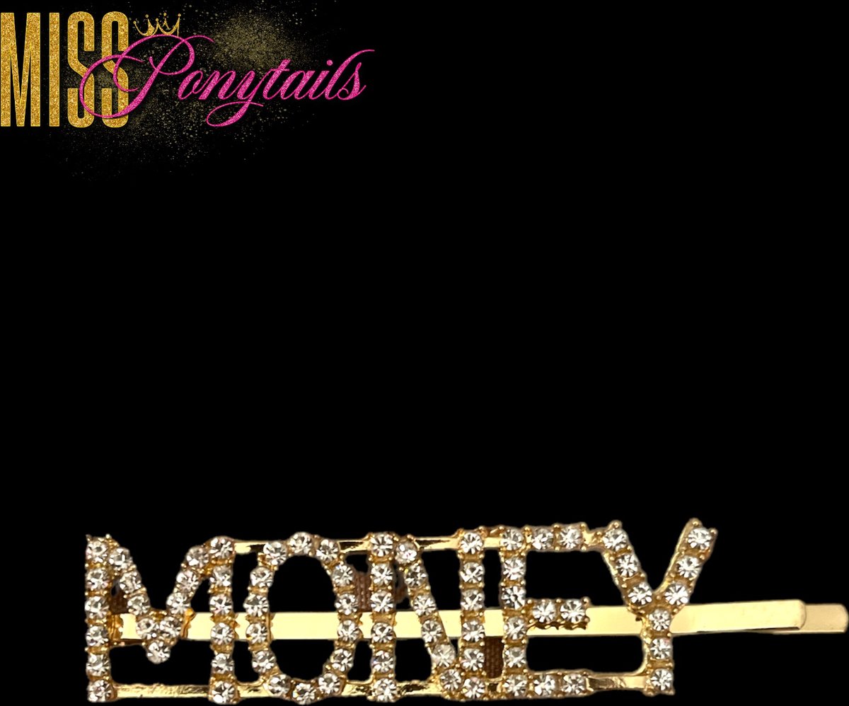 Miss Ponytails - Gouden Haarpin met kristallen - Money - Haaraccessoires - Hair accessories