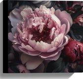 Canvas - Roze Pioenrozen - 30x30 cm Foto op Canvas Schilderij (Wanddecoratie op Canvas)