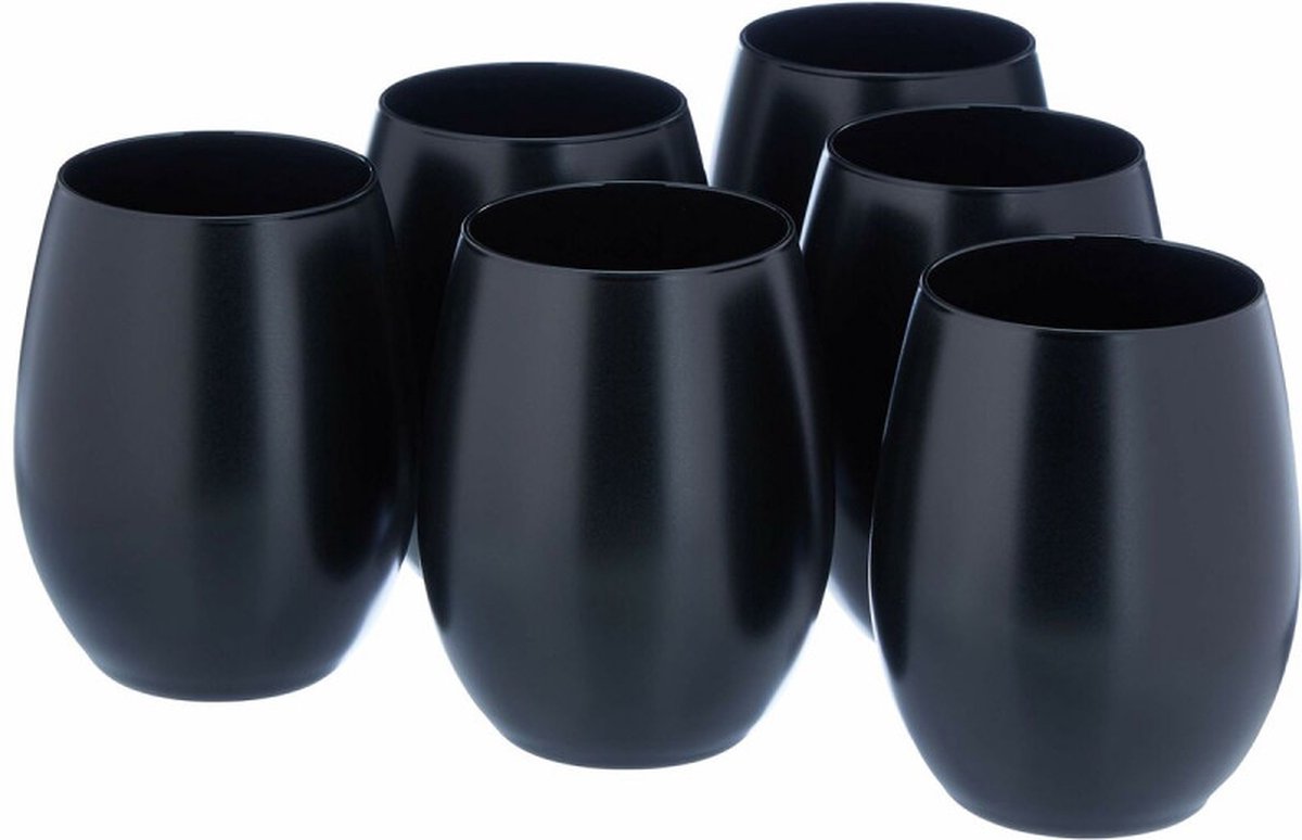 Chef & Sommelier Primary Waterglazen - Zwart - 360ml - 6 Stuks