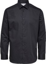 Selected - Heren Overhemden Regethan Classic Overhemd Zwart - Zwart - Maat L