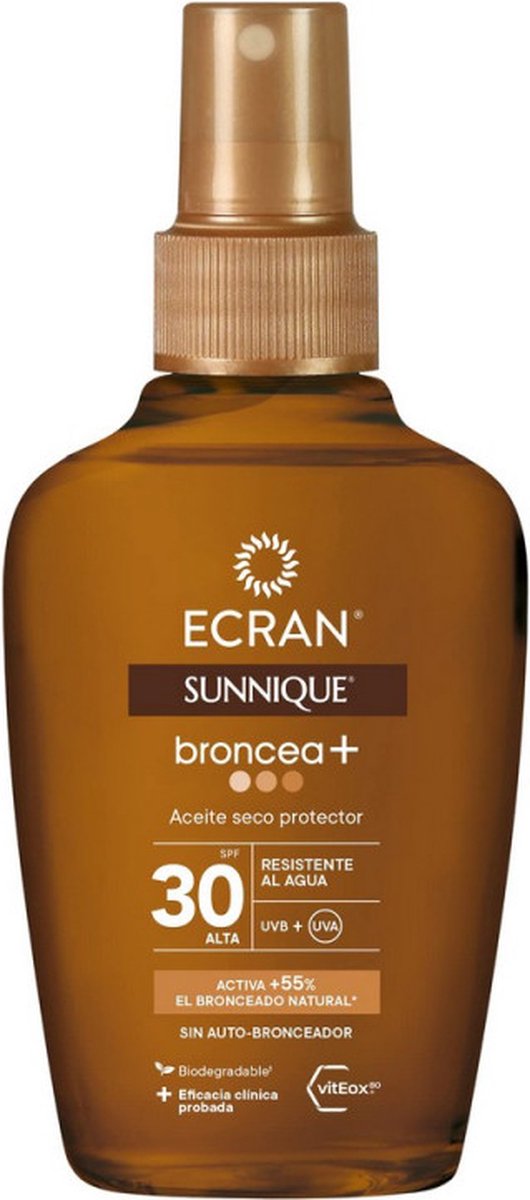 Zonnebrandolie Ecran Sunnique Broncea+ SPF 30 (100 ml)