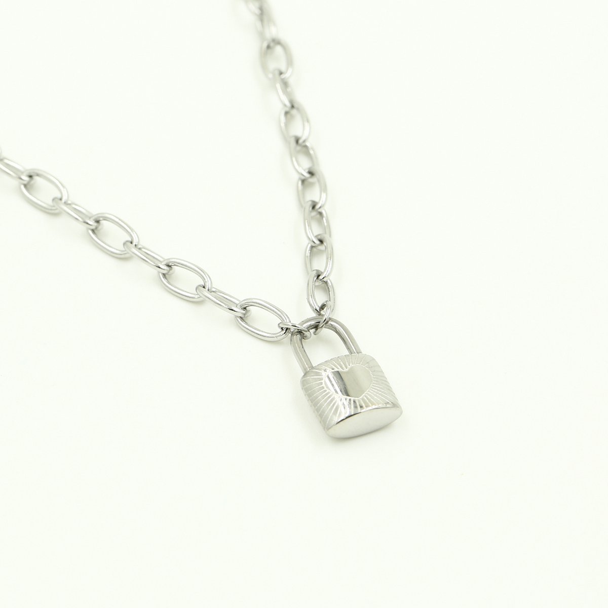 Michelle Bijoux Collier Slot stralend hart Zilver