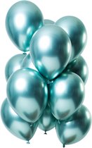 Folat - ballonnen Mirror Effect Groen 33 cm - 12 stuks