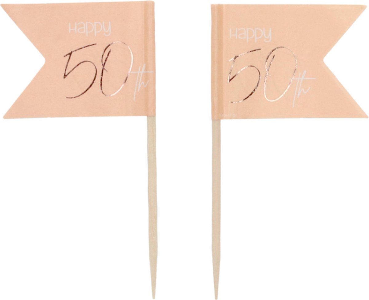 Folat - Prikkers Elegant Lush Blush 50 Jaar - 36 stuks