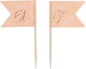 Choix de Tiges de cocktail - 50 ans - Luxe - Rose, or rose - 36 pièces