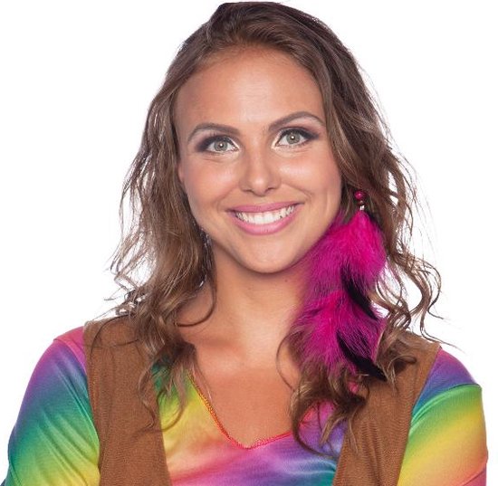 Folat - Hippie hair accessory Magenta - Carnaval - Carnaval kostuum - Carnaval accessoires