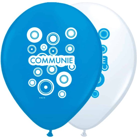Communie Ballonnen Blauw-Wit - 8 stuks