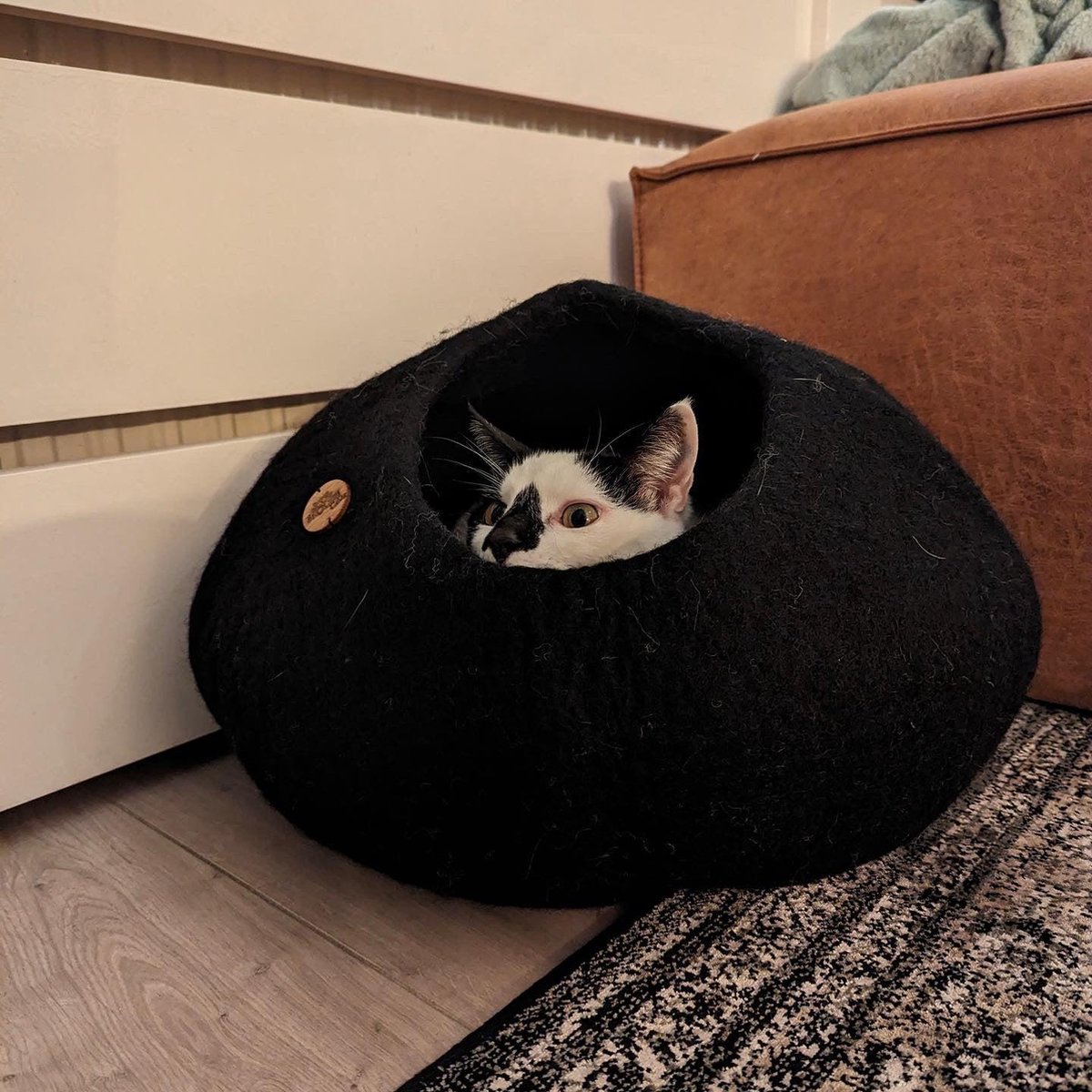 Cat cave kattenmand zwart - SnoozyCave