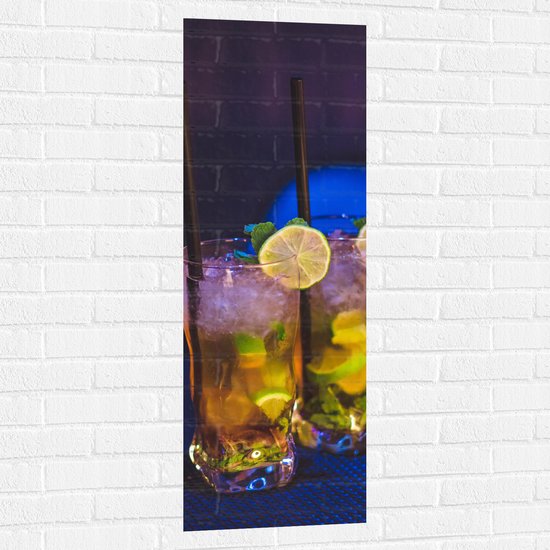 Muursticker - Drankjes met Limoenen - 40x120 cm Foto op Muursticker