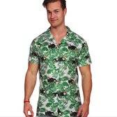 Fiestas Guirca - Hawaii Aloha Shirt Palmbladeren Groen - L