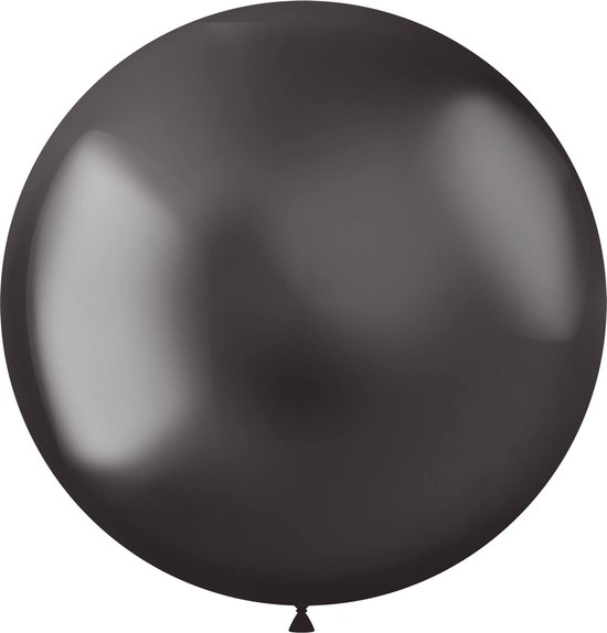 Folat - ballon XL Intense Chrome Grey 48 cm - 5 stuks
