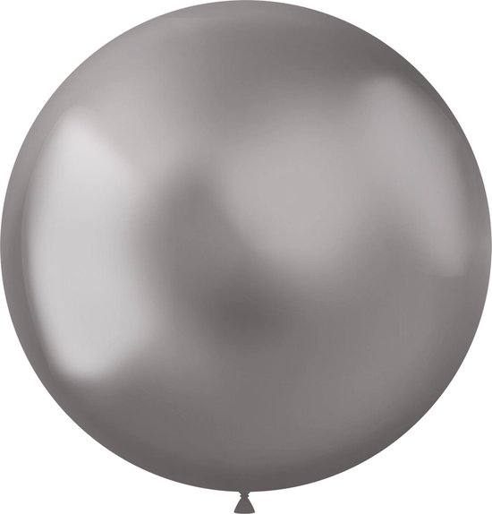 Folat - ballon XL Intense Chrome Silver 48 cm - 5 stuks