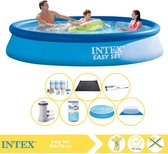 Intex Easy Set Zwembad - Opblaaszwembad - 366x76 cm - Inclusief Solarzeil, Onderhoudspakket, Filter, Grondzeil, Stofzuiger en Solar Mat