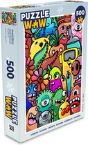 Puzzel Monster - Patroon - Groente - Bloemen - Regenboog - Kinderen - Legpuzzel - Puzzel 500 stukjes