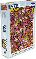 Puzzel Eten - Taart - Patronen - Design - Donut - Kind - Legpuzzel - Puzzel 500 stukjes