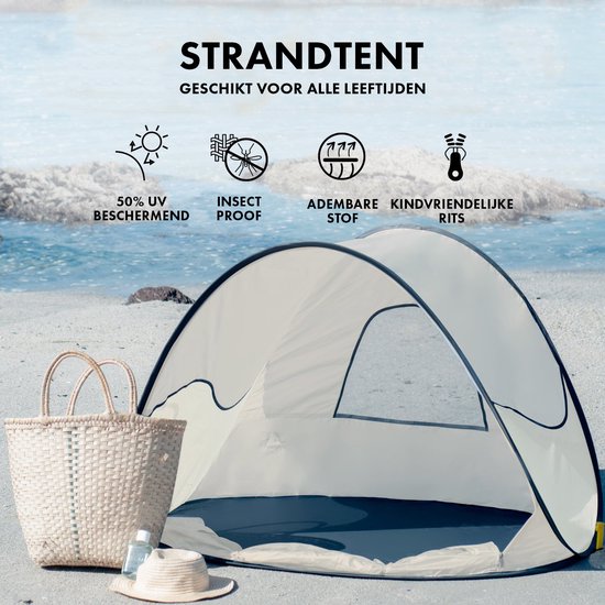 Deryan Luxe Pop Up Strandtent - Anti-UV 50+ - Silver van Deryan — afbeelding 2