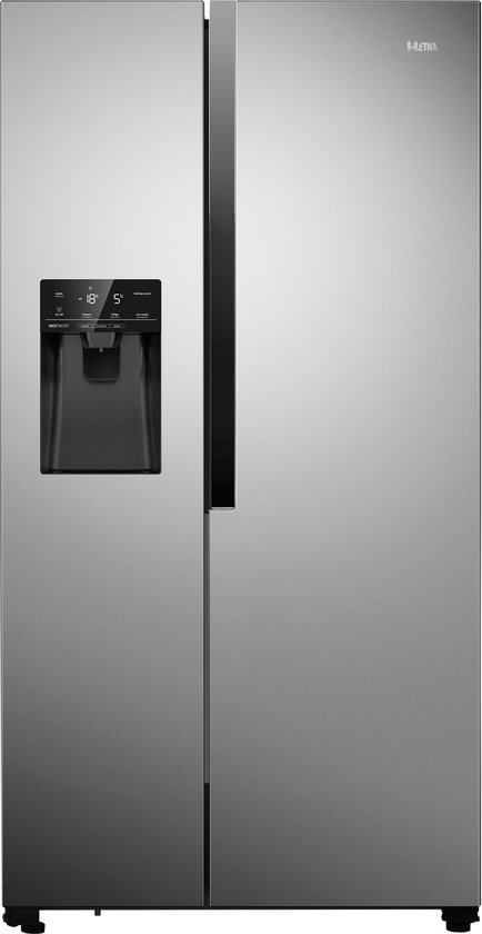 ETNA AKV578IRVS - Amerikaanse koelkast - Water- en ijsdispenser met reservoir - No Frost - RVS