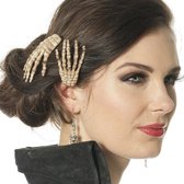 Haarclip hand skelet 2 stuks